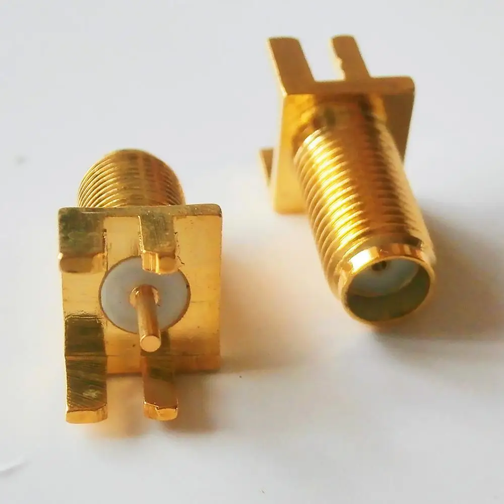 Высококачественная РЧ-разъем SMA гнездо Askew jack Центральная пайка PCB зажим edge mount
