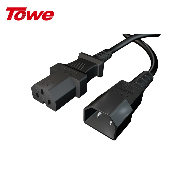 

TOWE IEC 10A C14 to C15 Extension Cord Power Cable Transformation Cable 1m 1.5m 3m For Server Room PC Computer Monitor PDU UPS