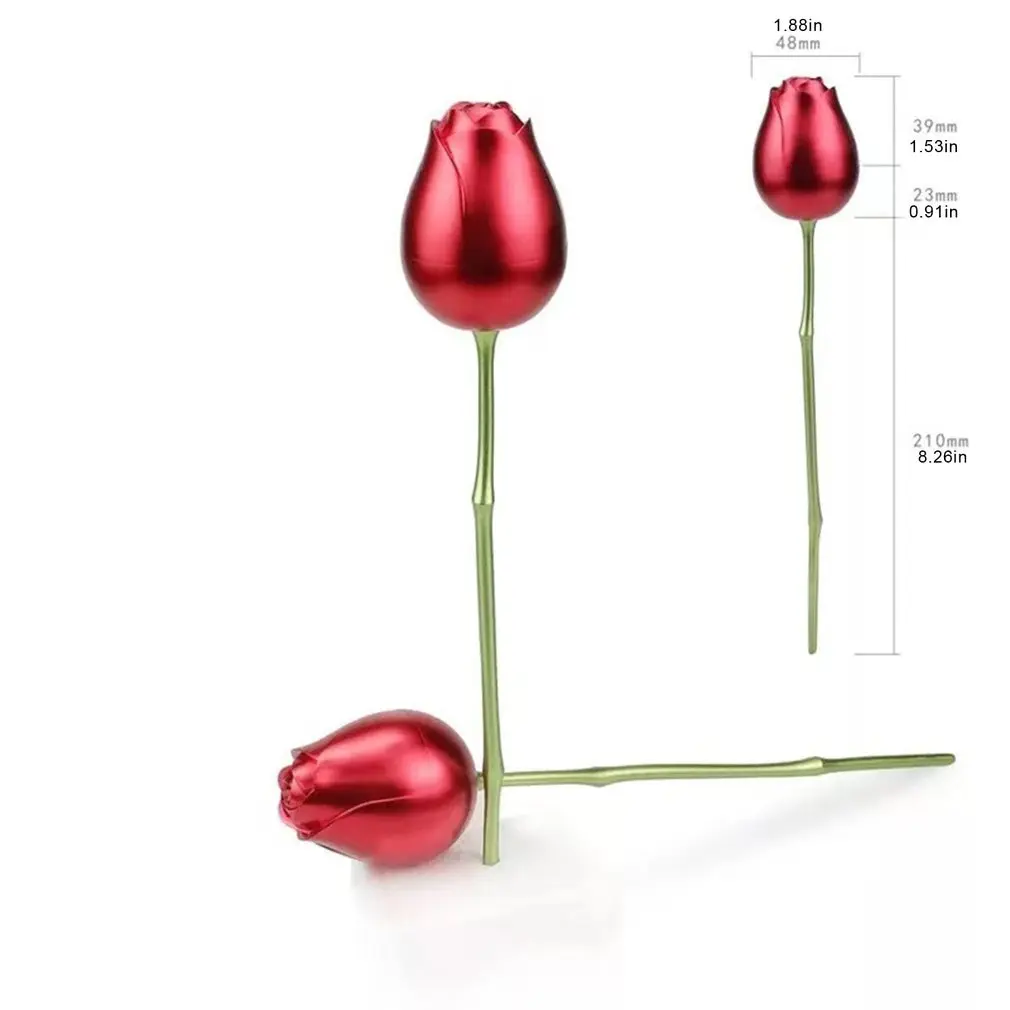 

Creative Metal Rose Simulation Flower Valentine's Day Surprise Rose Gift Box Home Ring Necklace Jewelry Creative Storage Box