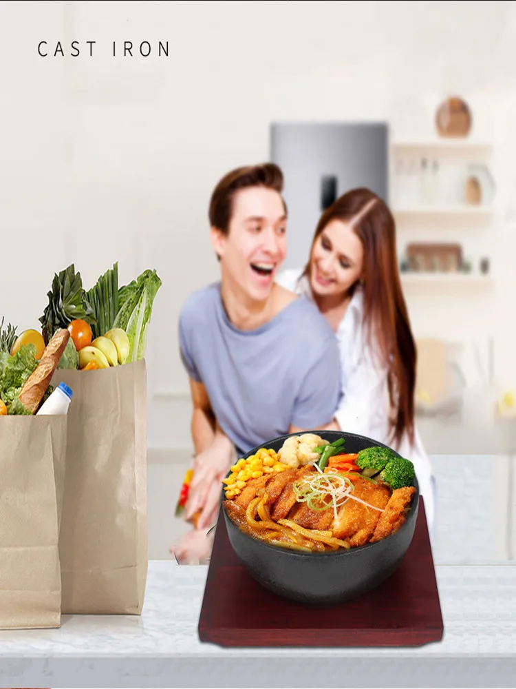 Утолщенная чугунная чаша Корейская каменная для Bibimbap индукционной плиты с