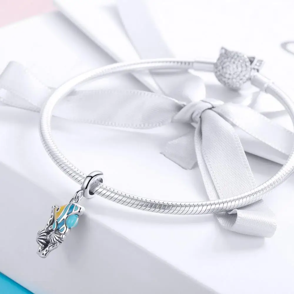 Лидер продаж 925 пробы Серебряный подводный мир тропическая рыба Эмаль Шарм