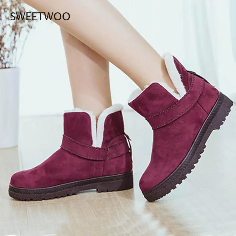 

New fur winter snow boots women short short boots plus cotton boots for children