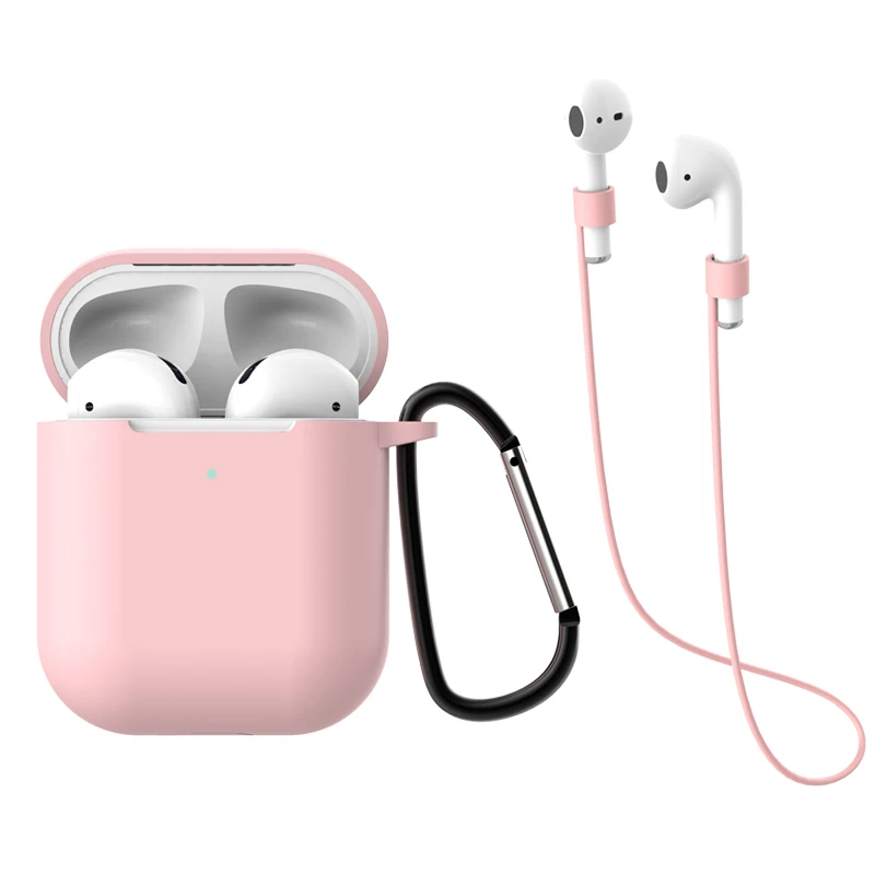 Pink 3 in 1 3 шт. аксессуары для AirPods 2 Чехол беспроводные Bluetooth наушники Air Pods защитный чехол для AirPod аксессуары - Цвет: Pink 3 in 1