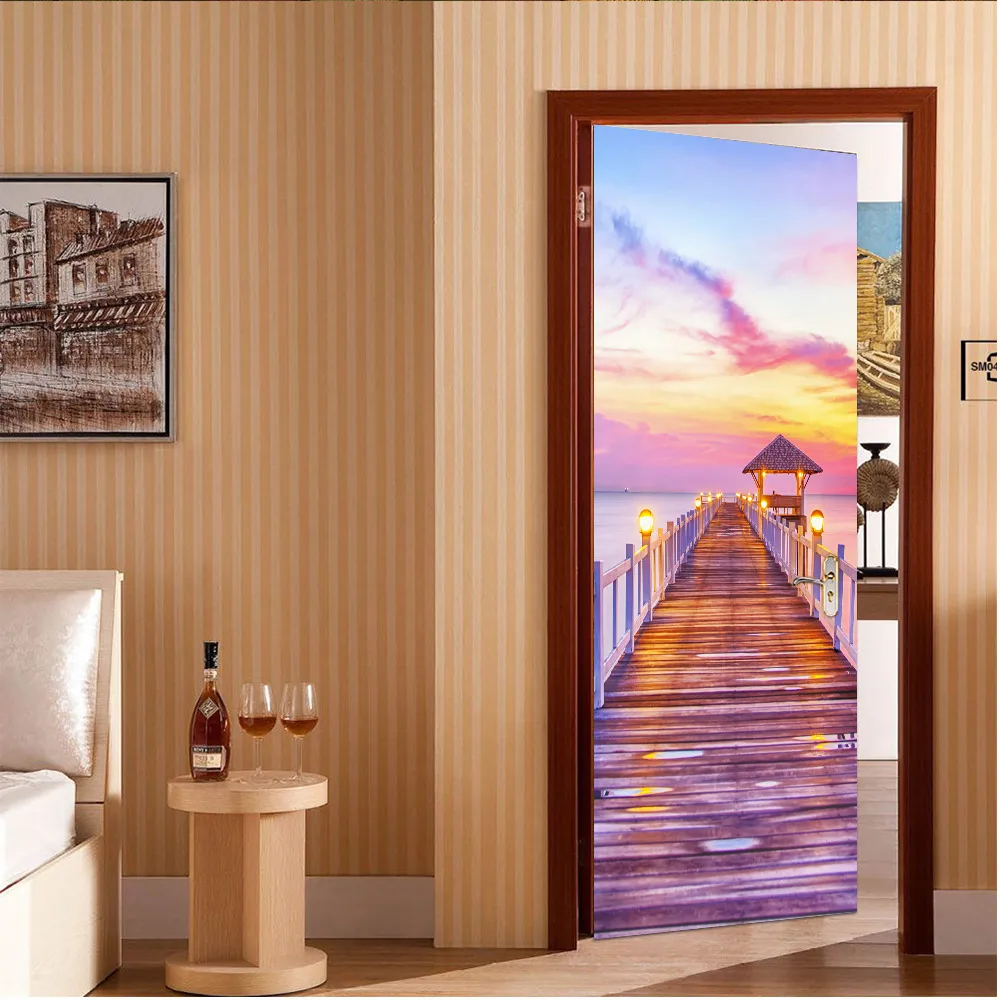 

Creative environmental protection 3D sea corridor door stickers