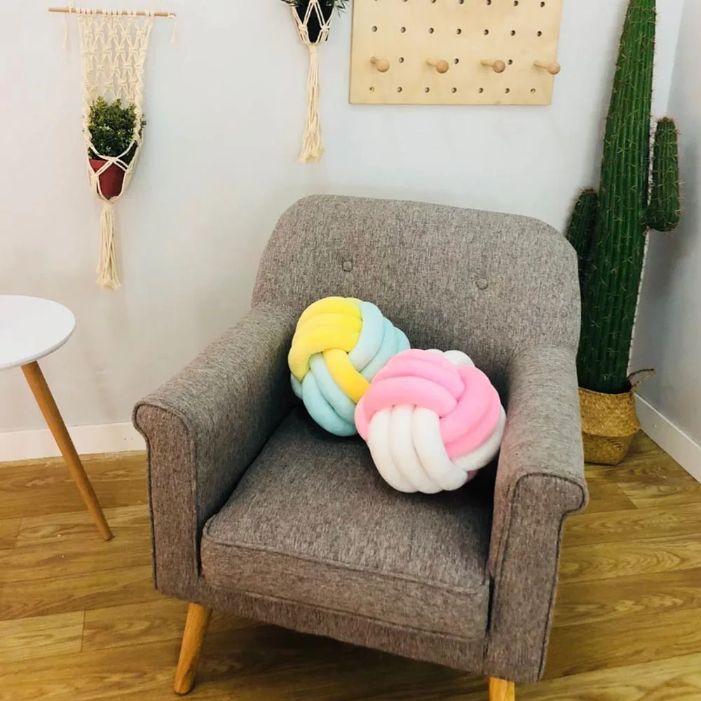 Подушка в скандинавском стиле HM0053 мягкая теплая диванная подушка с узлом
