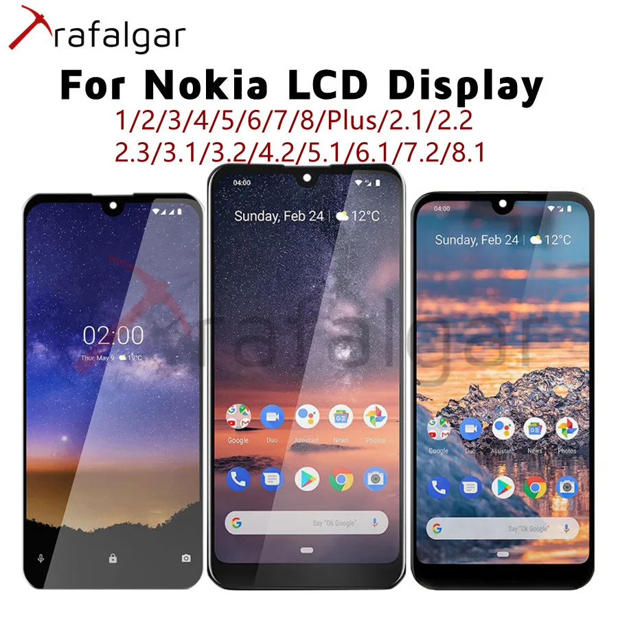Для Nokia 1 2 3 5 6 7 Plus 8 4 ЖК дисплей с сенсорным экраном для LCD|Экраны мобильных