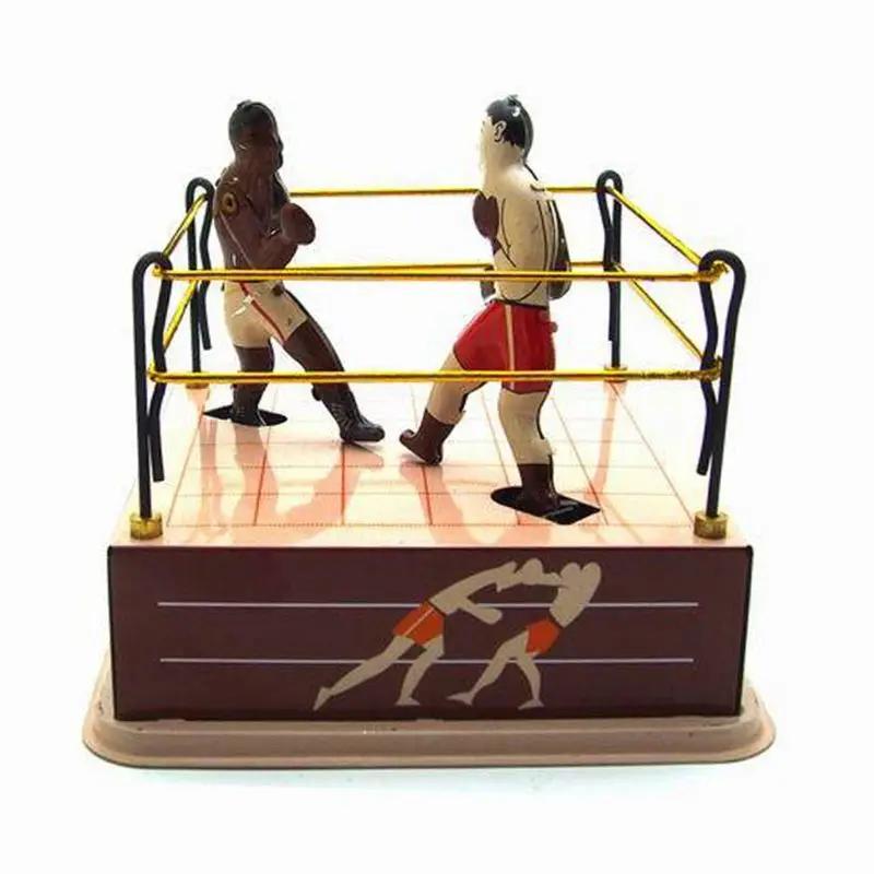 

Classic Vintage Tin Toy Boxing Ring Wrestling Boxers with Wind-Up Key Adults Novelty Retro Style Gift