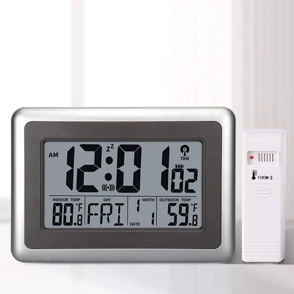 Large Display With Indoor Outdoor Temperature Date Calendar 