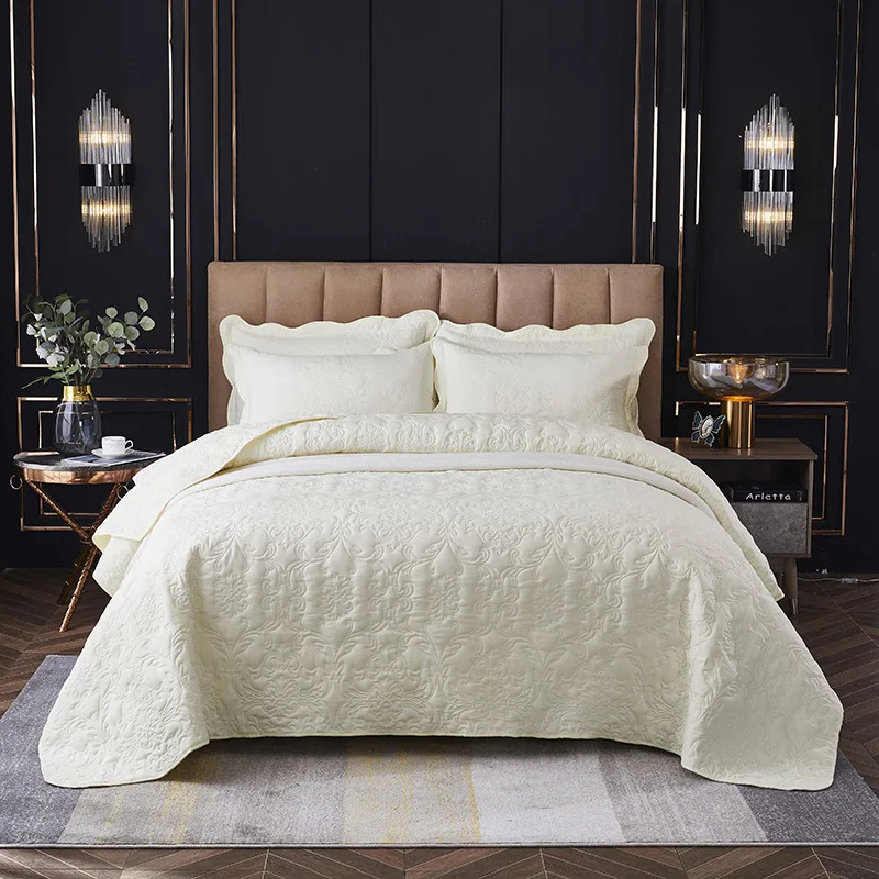 

High-grade Bedspread on the bed Embossing Cotton Double bed Plaid Quilt Bed Cover Blanket Quilted Bed Sheet Bed linen Bedspreads