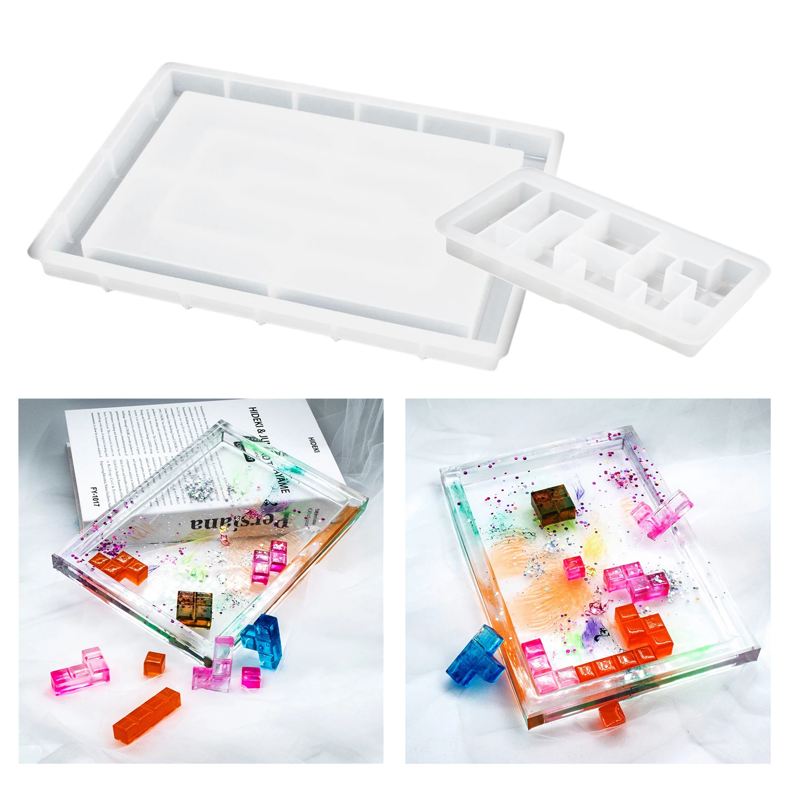 

Cubes Mold Epoxy Craft DIY Tray Mould Stackable Puzzles Molds