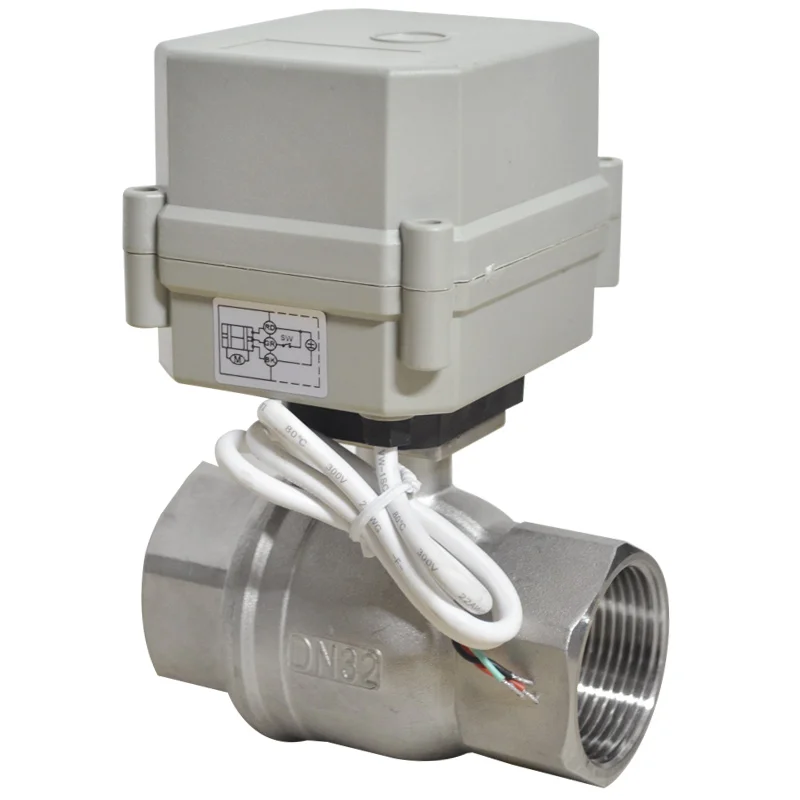 

1-1/4" DN32 BSP/NPT 2-Way SS304 Motorized Ball Valve 9-24VAC/DC Auto Return Normally Closed/Open Electric On/off Valve