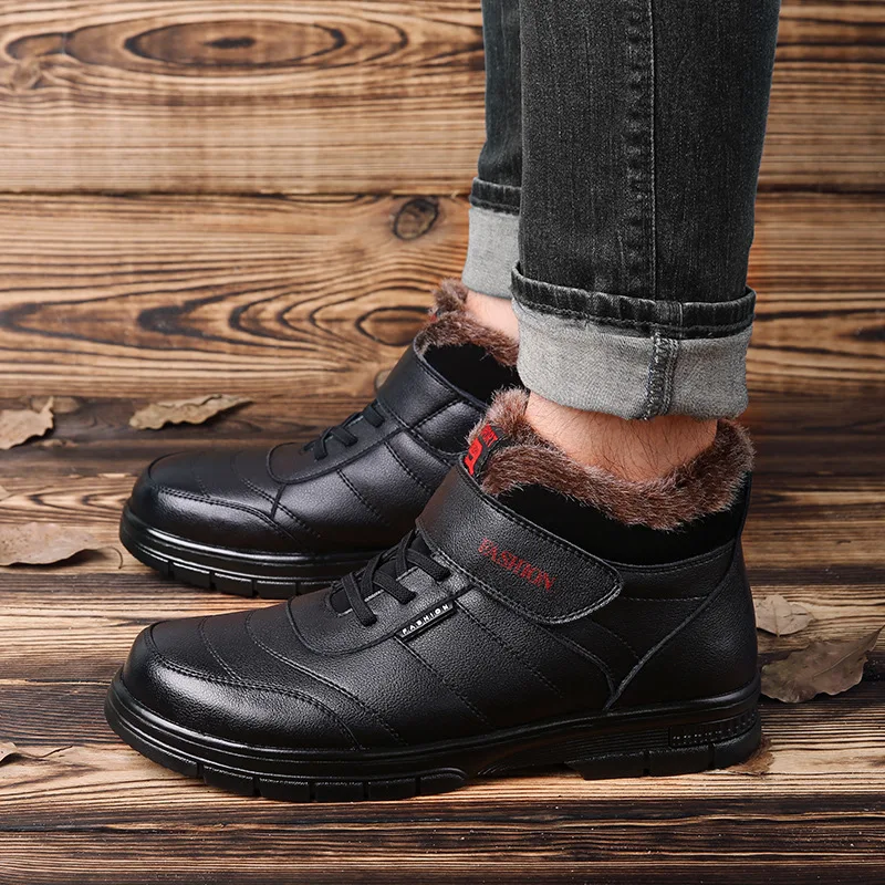 Зимние ботинки для мужчин коллекция 2019 года Сезон Зима Новинка кожаные и