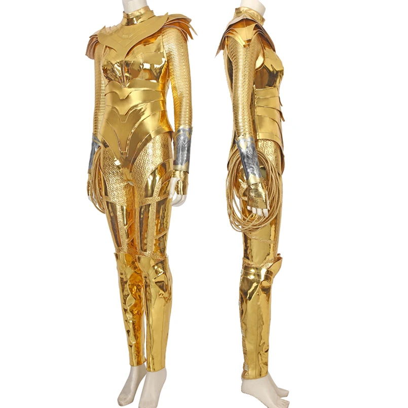 Halloween Diana Prince Cosplay Wonder Girl Costume Adult Women Golden Battle Clothes Outfit Party Full Props Suit With Shoes