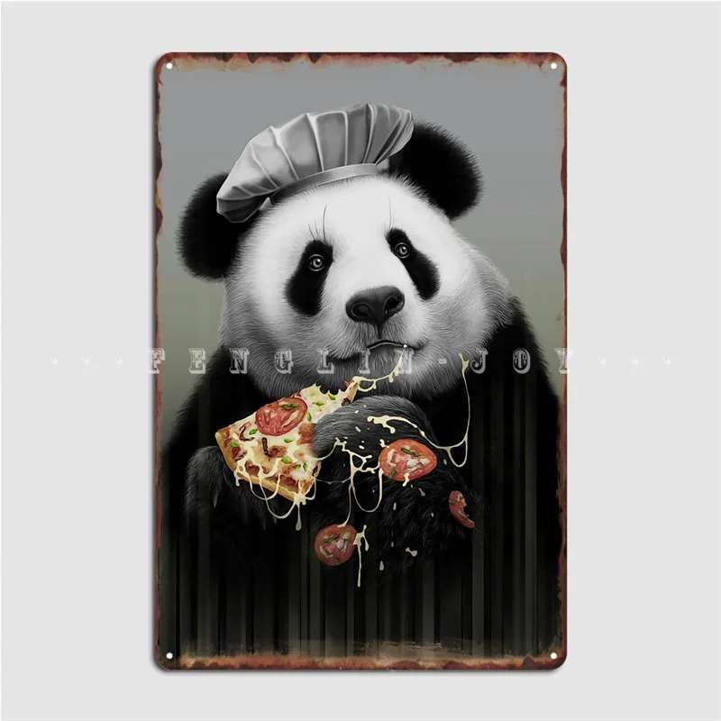 

Panda Loves Pizza Poster Metal Plaque Vintage Pub Garage Wall Pub Mural Painting Tin Sign Posters