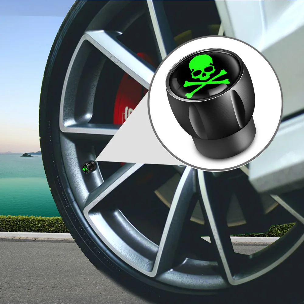 AUTCOAT 4 шт./компл. с рисунком черепа металл резиновым кольцом пылезащитный чехол