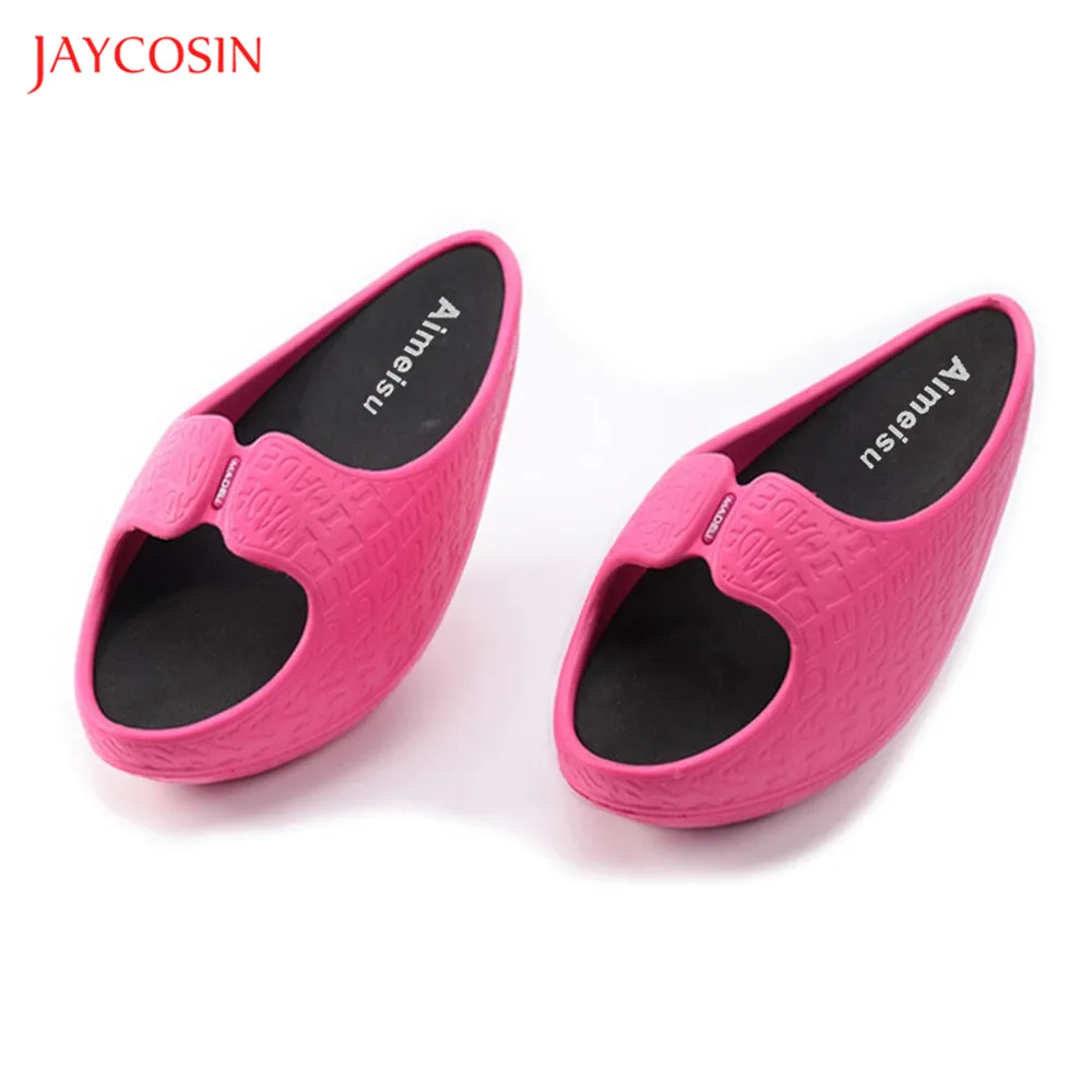 Новые женские тапочки Jaycosin для ног модные однотонные полупальмовые летняя