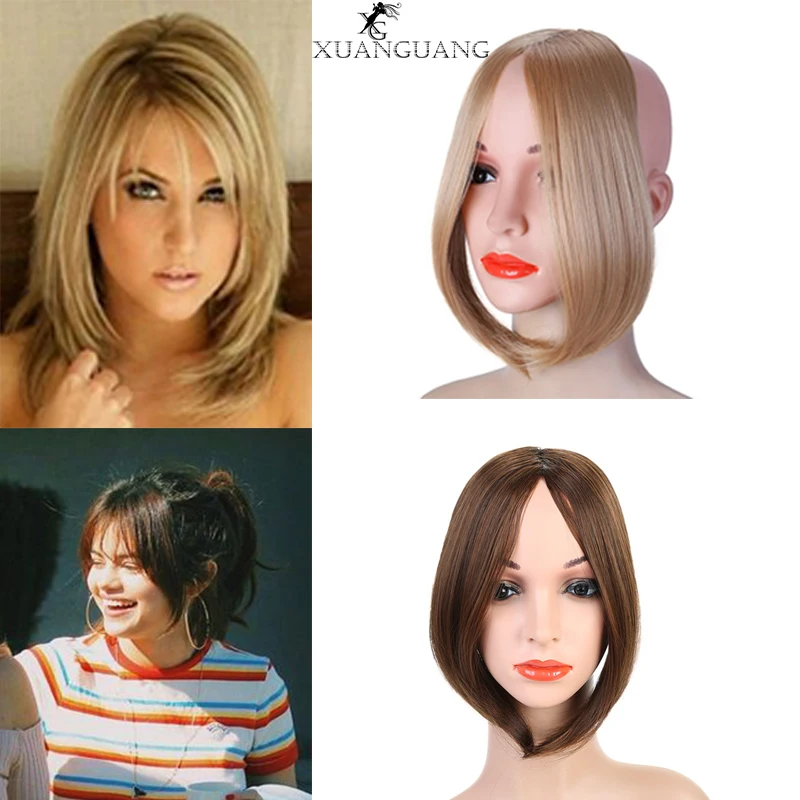 Термостойкая синтетическая челка XUANGUANG длинная прямая средней длины для женщин