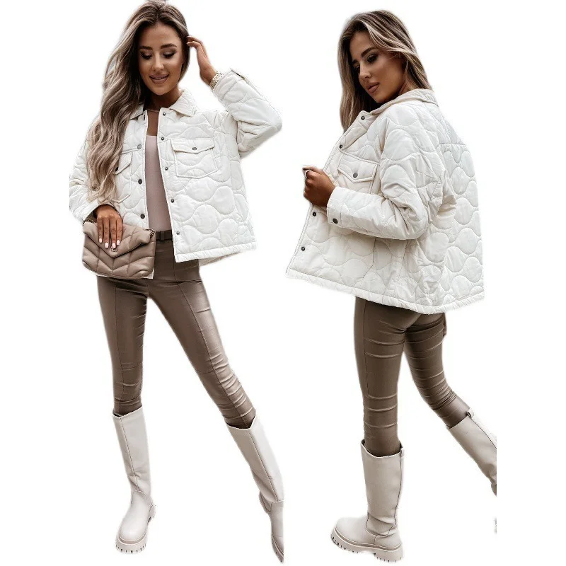 Women Winter Jackets Parkas 2020 Fashion Thick Warm Regular Sleeve Tops Jackets Slim Solid Sweet Button Clothes for Female