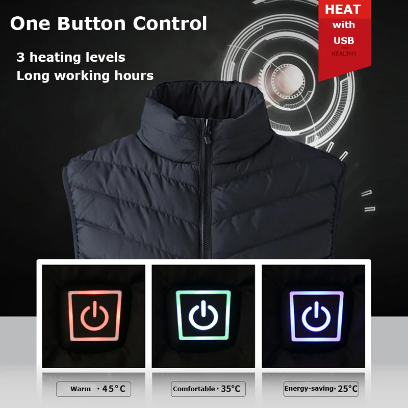 Electric Heated Vest Men Heating Waistcoat Fashion Camouflage Print Padded Thermal Warm Outdoor Jacket Winter USB Heater Gilet | Мужская