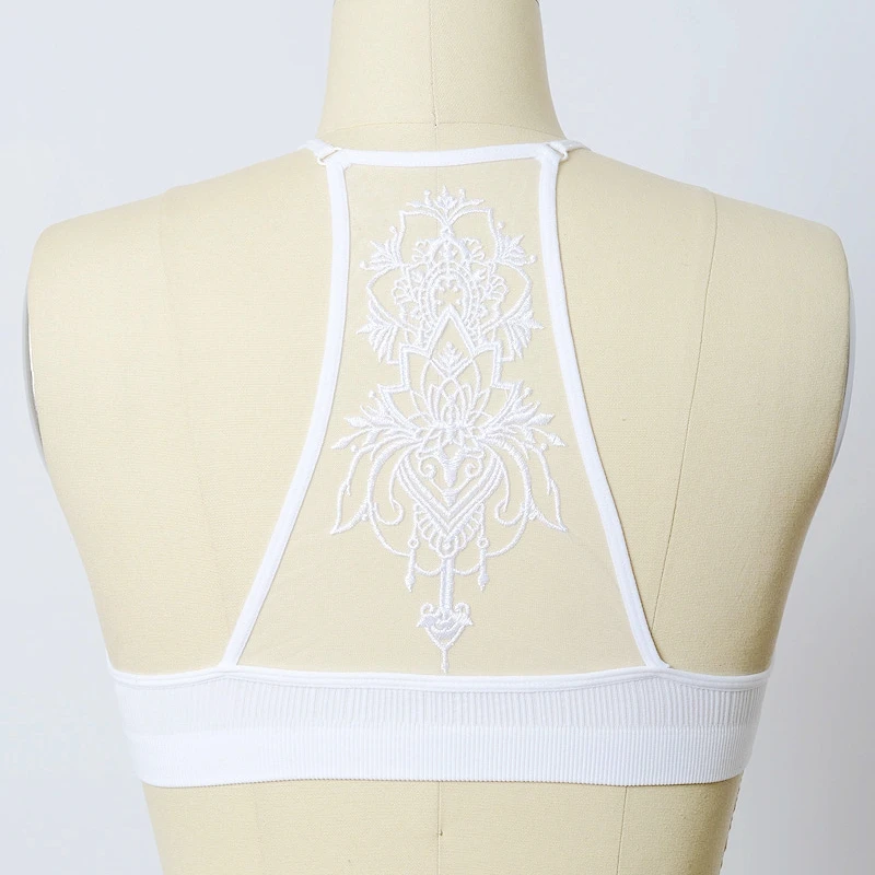 

Wholesale 6pcs Prepack 3XSS3ML YL-5330 LETO Intimates Mesh Embroidery Race Back Bralette Seamless