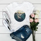 Милая художественная женская футболка премиум класса с изображением китов и рыбок, женские топы, эстетическая одежда, женская футболка с графическим рисунком, футболки
