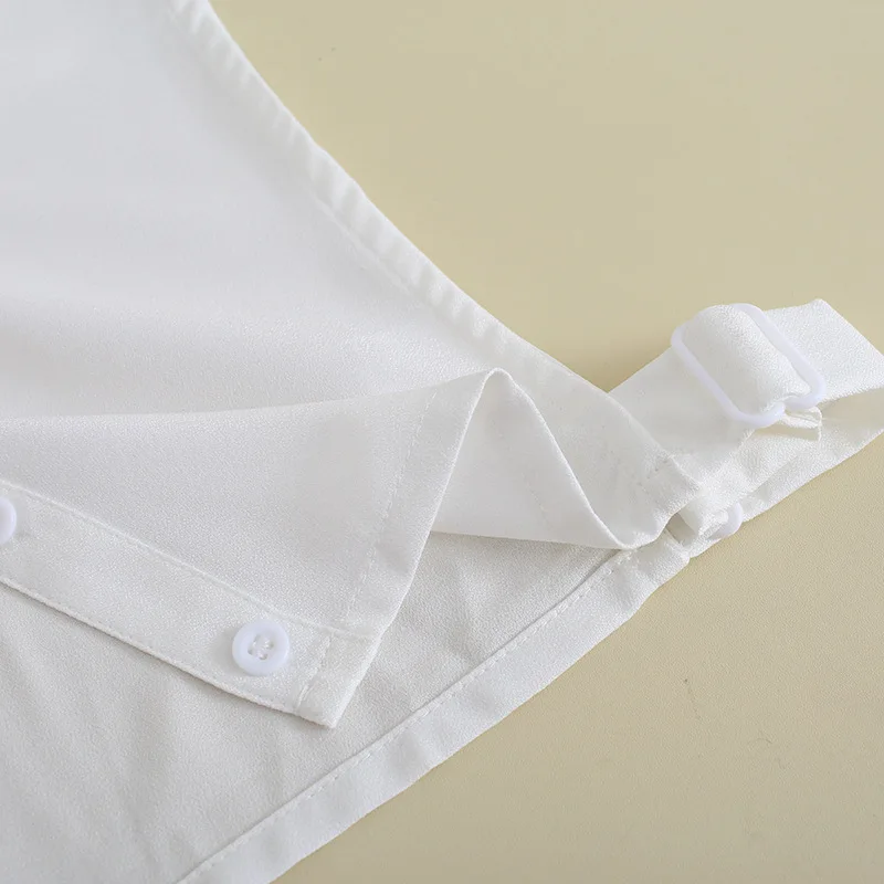 

Chiffon Shirt Half Blouse Embroidery Fake Collars Faux Cols for Women Ladies Solid Detachable Collars Removable False Collar