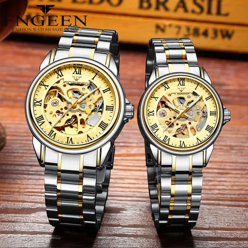 

FNGEEN Couple Watches for Lovers Brand Casual Sports Military Automatic Watch Fashion Luxury 2019 Men's Watch Mechanical Watches