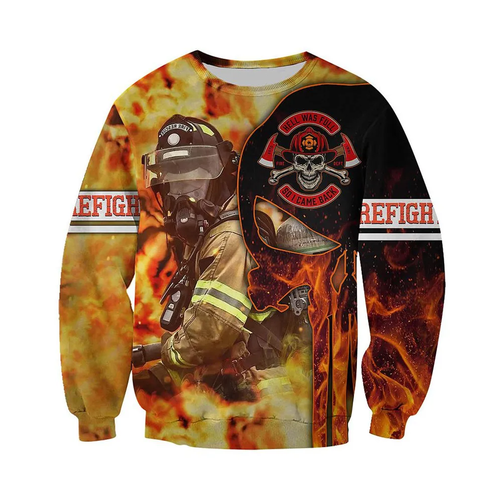 

Firefighter Skull 3D All Over Printed Casual Sweatshirt Autumn Men/women Fashion Pullover Hip Hop Jacket LLJ029