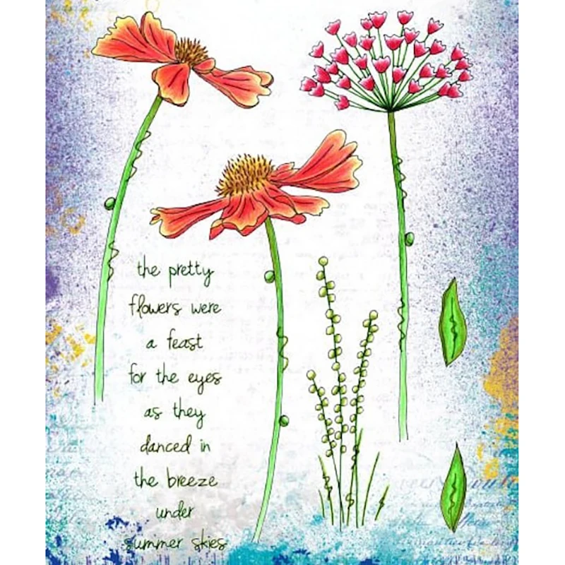 Новинка 2021 прозрачные штампы в стиле ретро с растениями и хризантемой для