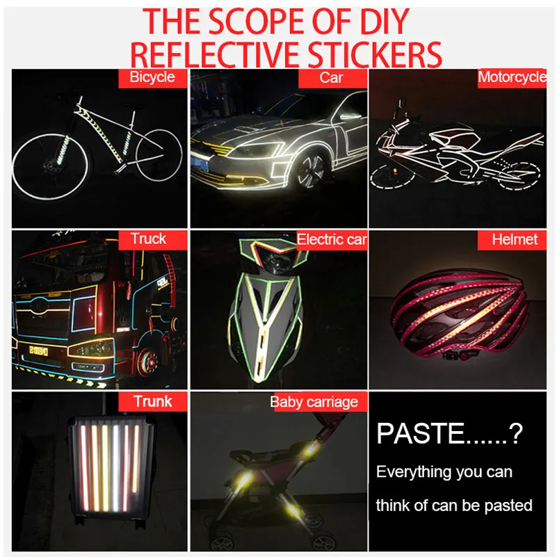 

Bicycle Stickers Reflective Night Safety Warning Car Bike Cycling Sticker Wear Resistant Bicycle Reflective Stickers