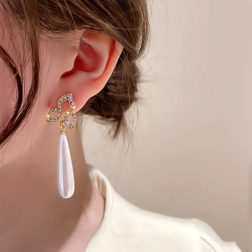 Преувеличенный новые жемчужные серьги-кисточки чистый красный выразительная