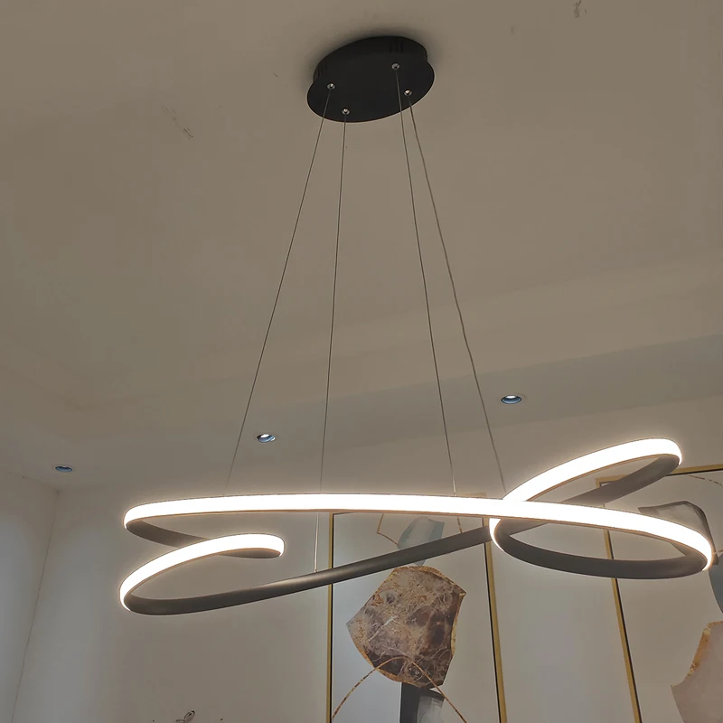 

modern led pendant lights for dining living Kitchen room Black/Brown Aluminum Pendant lamp lamparas modernas Fixtures 2018 new