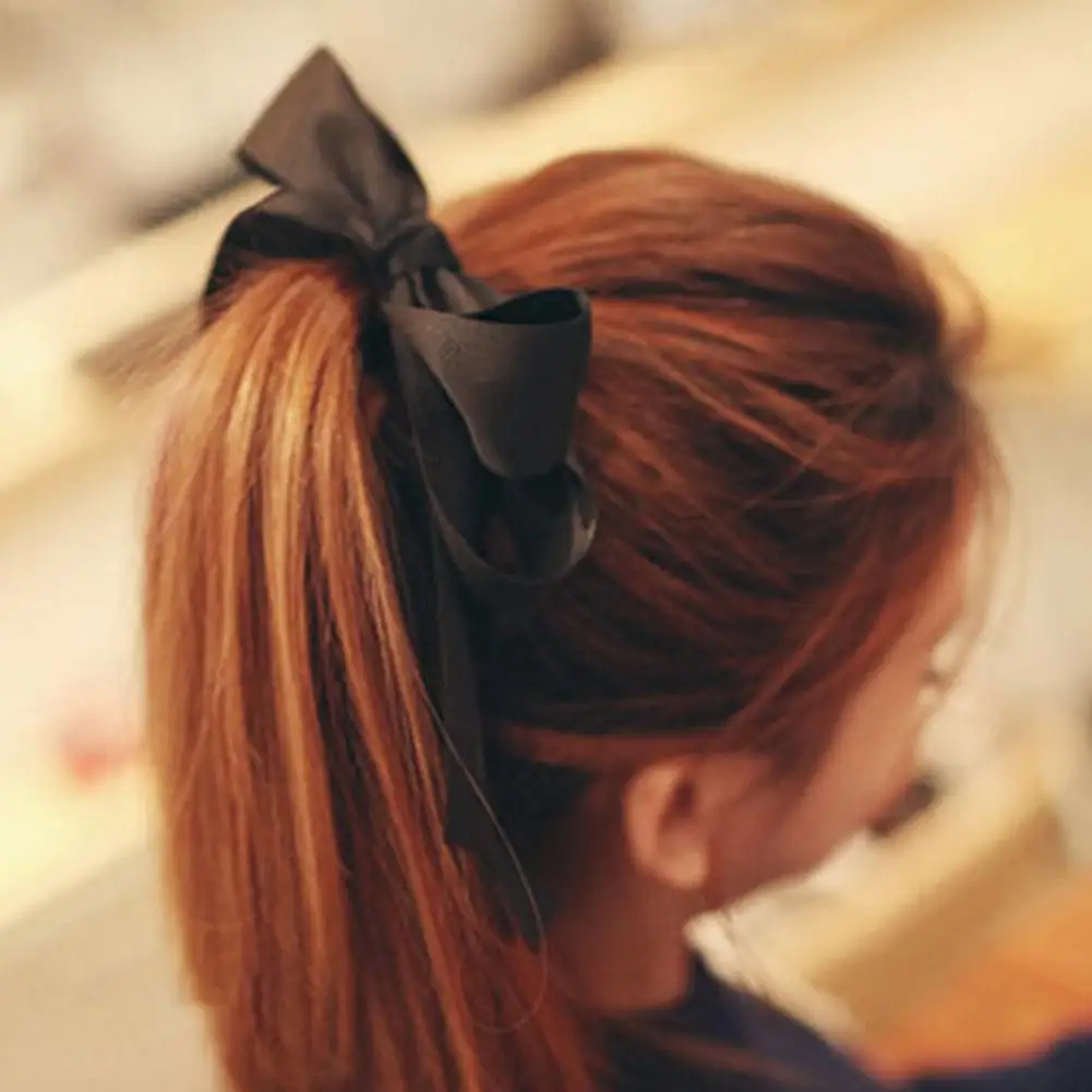 

Sweet Handmade Double-layer Satin Solid Color Bow Cute Hair Tie Hair Rope Tie hairline Hair Accessories