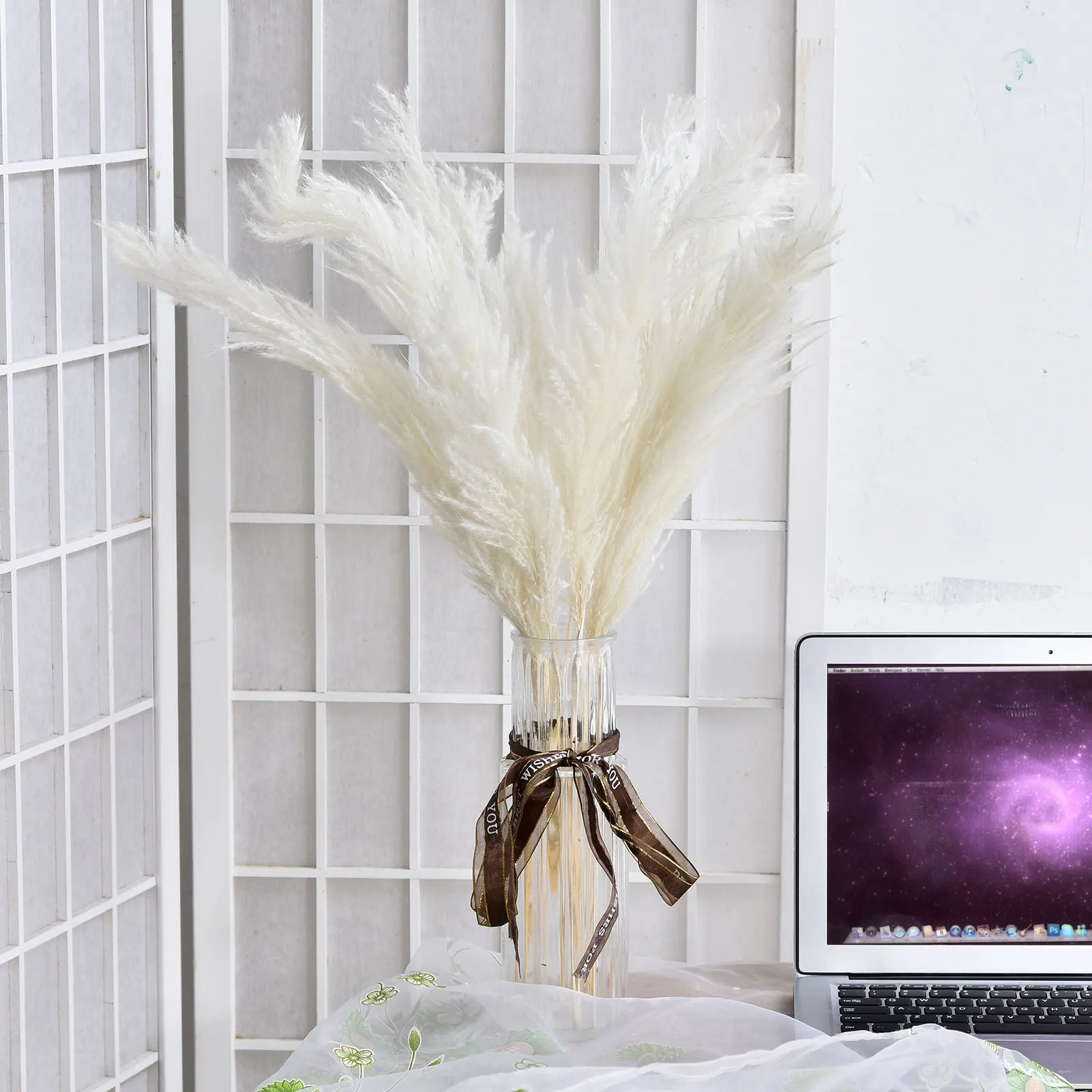 

Natural Dried Flowers Really Whisk Reed Grass Creative Home Wedding Cafe Furnishings Decorative Wall Flower Arrangement