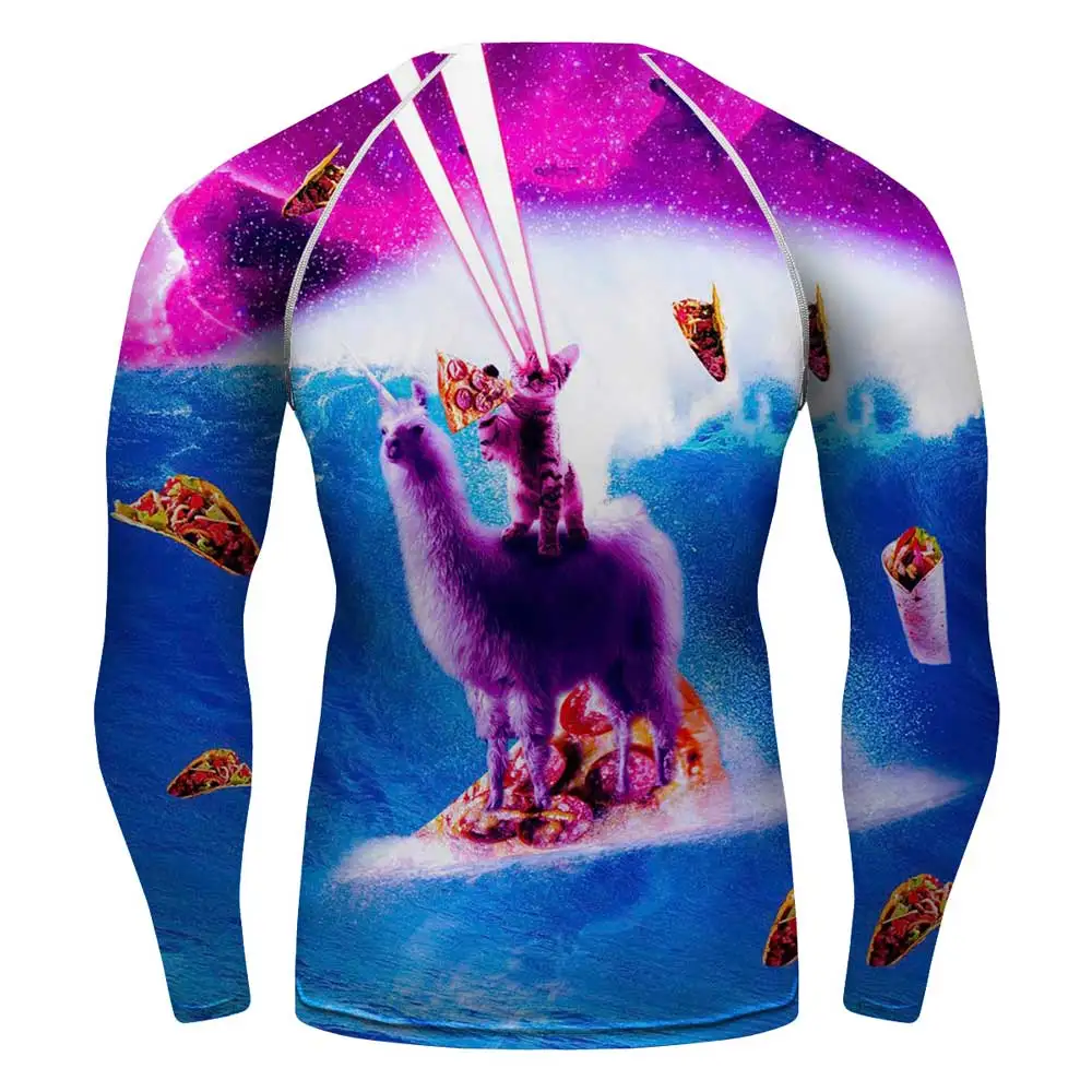 Космический Кот серфинг лама BJJ рашгарды ММА Grappling джиу джитсу тренировка без Gi