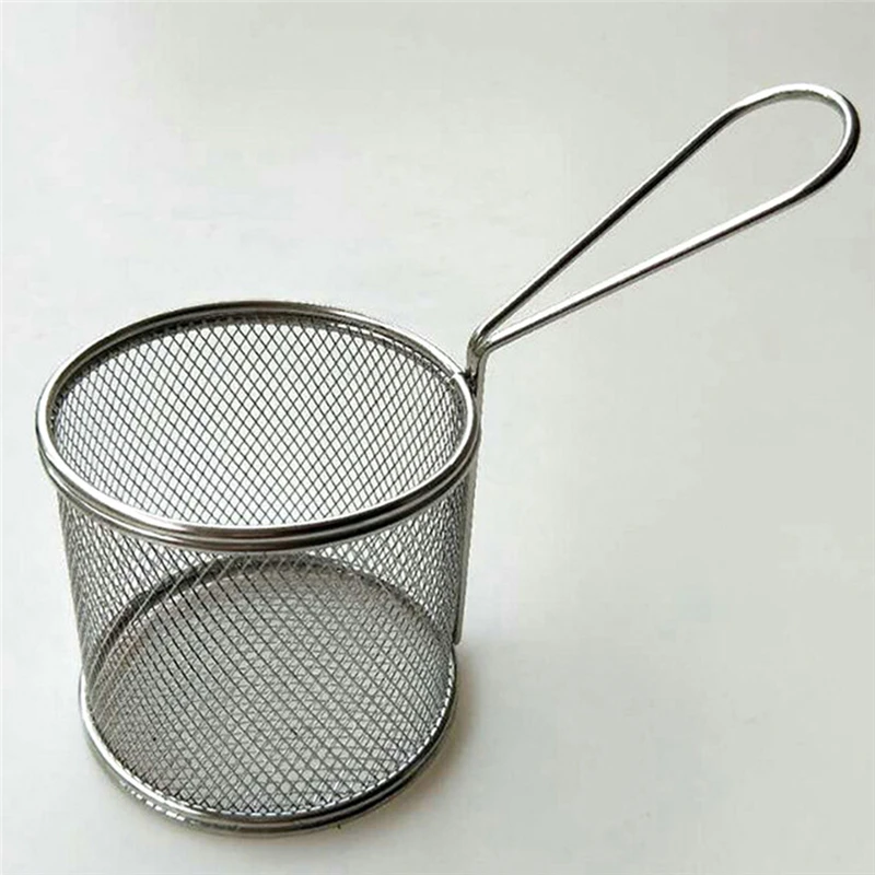 1 шт. мини-чипсы из нержавеющей стали глубокая жарка корзины для еды презентация