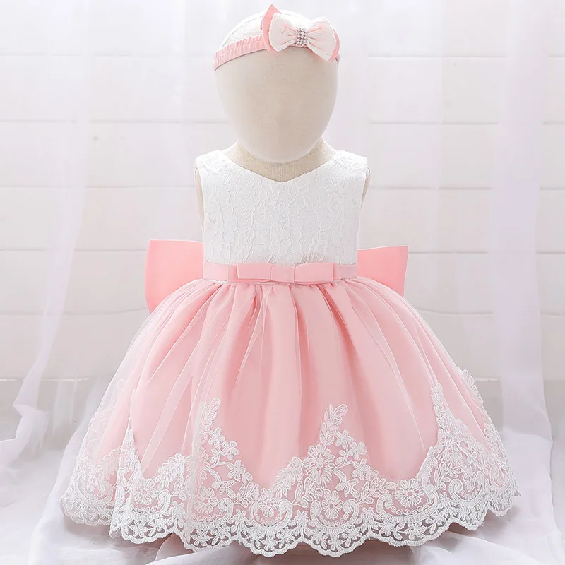 Flesh pink Платье для маленьких девочек платье для дня рождения для детей от 0 до 24 месяцев детское праздничное платье принцессы, Vestido костюм для малышей летняя детская одежда, T1860XZ - Цвет: Flesh pink