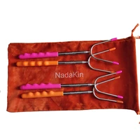 nadakin marshmallow roasting sticks premium 45 extendable rotating telescoping forks special safe and healthy cookware