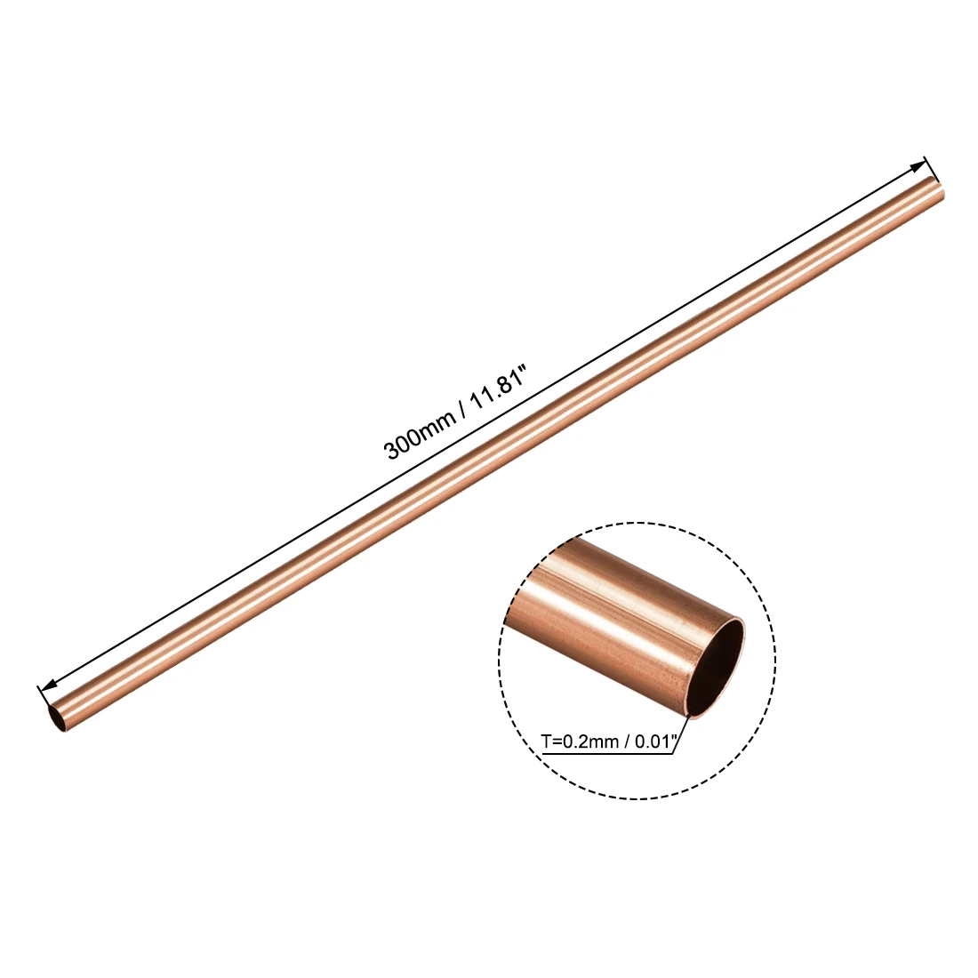 Refined Copper Pipes with diameter 5,00mm. Refined Copper Pipes with diameter 5,00mm, Wall Thickness 0.71mm, length LWC.(Soft). Трубка 0.5 мм