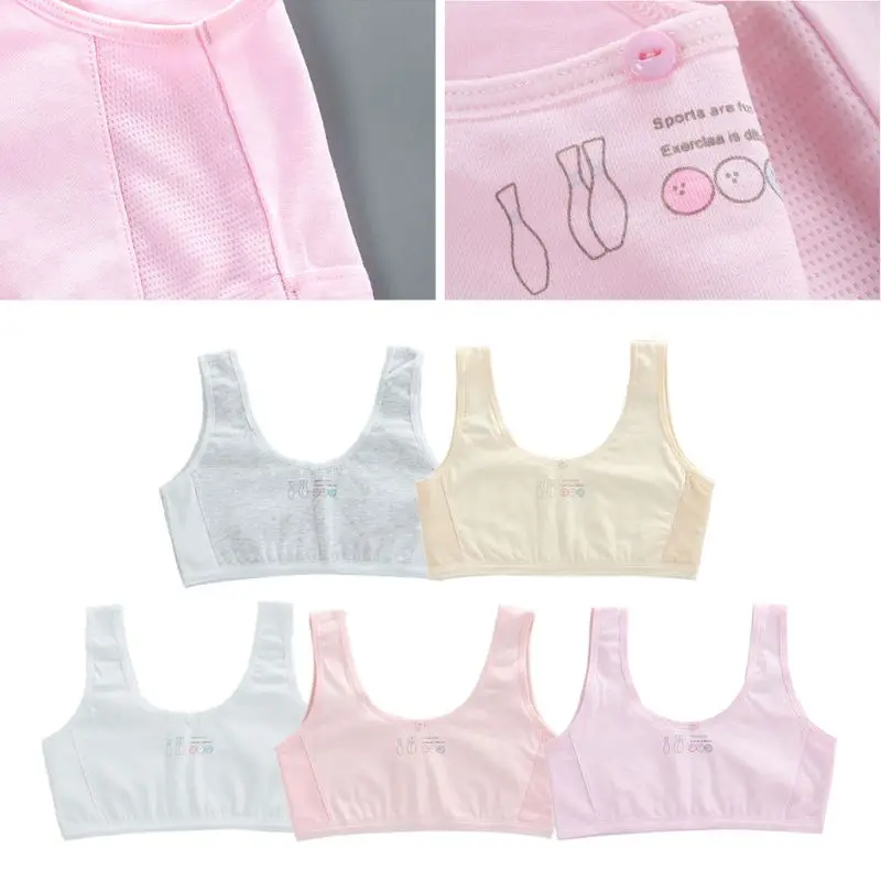 

1 Pc Teen Girl Sports Bra Kids Top Underwear Young Puberty Training Bra For 7-16years