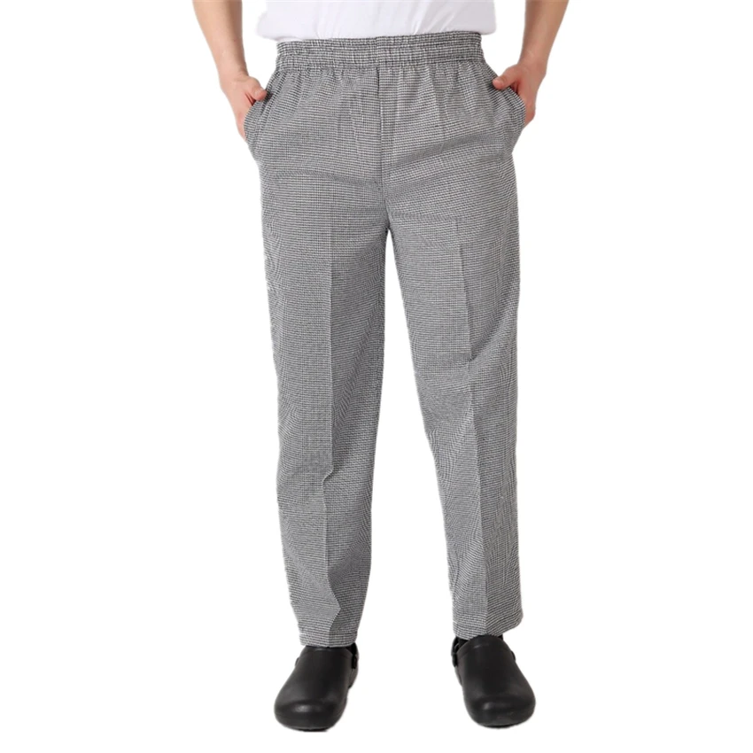 Мужская форма шеф повара свободные кухонные брюки полосатые клетчатые длинные