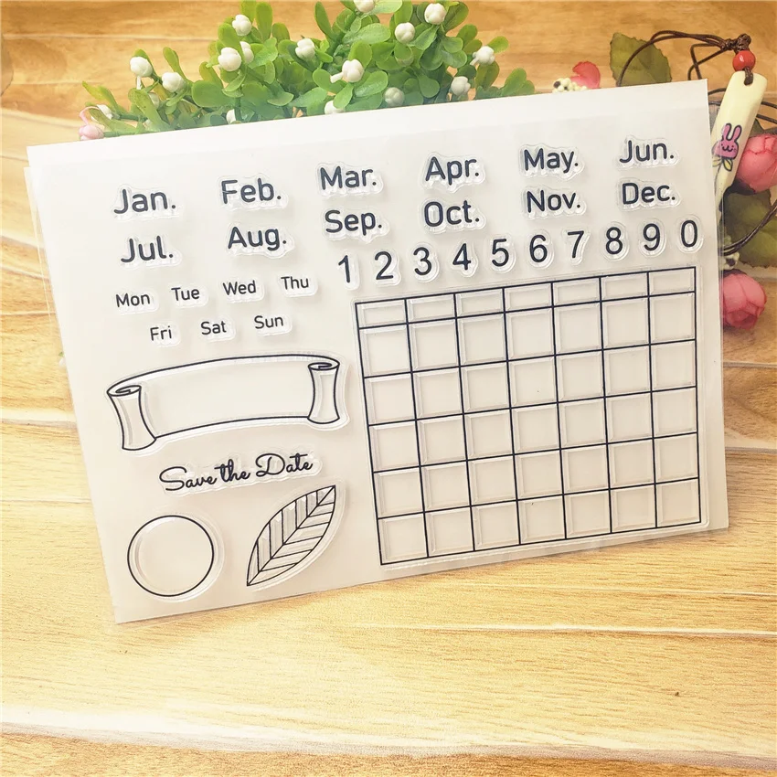 Hot sale calendar Transparent Clear Stamps / Silicone Seals Roller Stamp for DIY scrapbooking photo album/Card Making