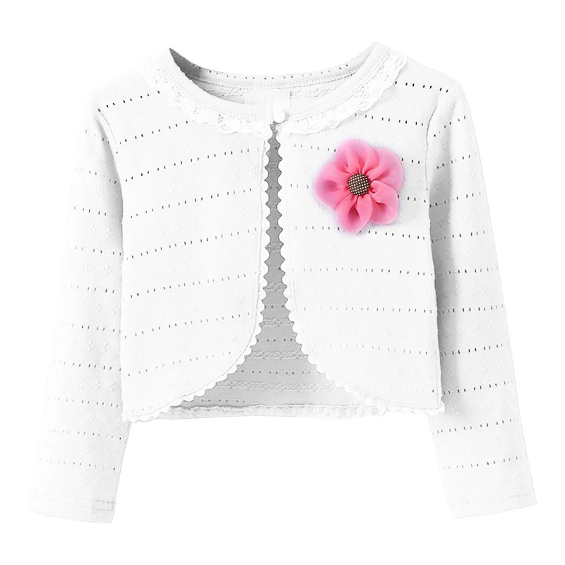 Children's Clothes Autumn Coat for Baby Girl Solid Color Casual Concise Sweet Cute Flower Decor Jackets 0-5T Baby Girl Clothes