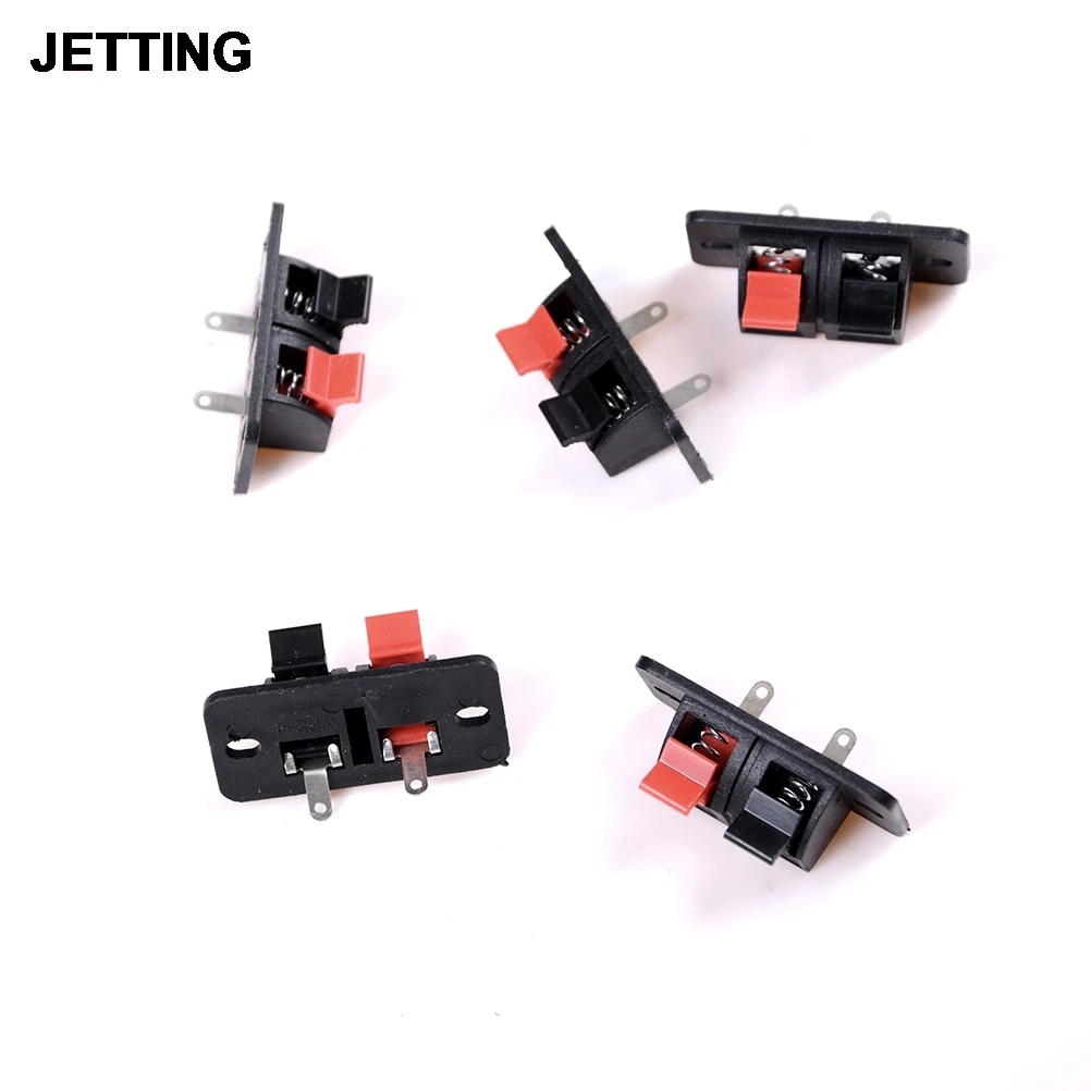 

Клеммные нажимные разъемы, нагрузка на пружину, клеммы для звуковых динамиков горячая распродажа 10 шт. 2