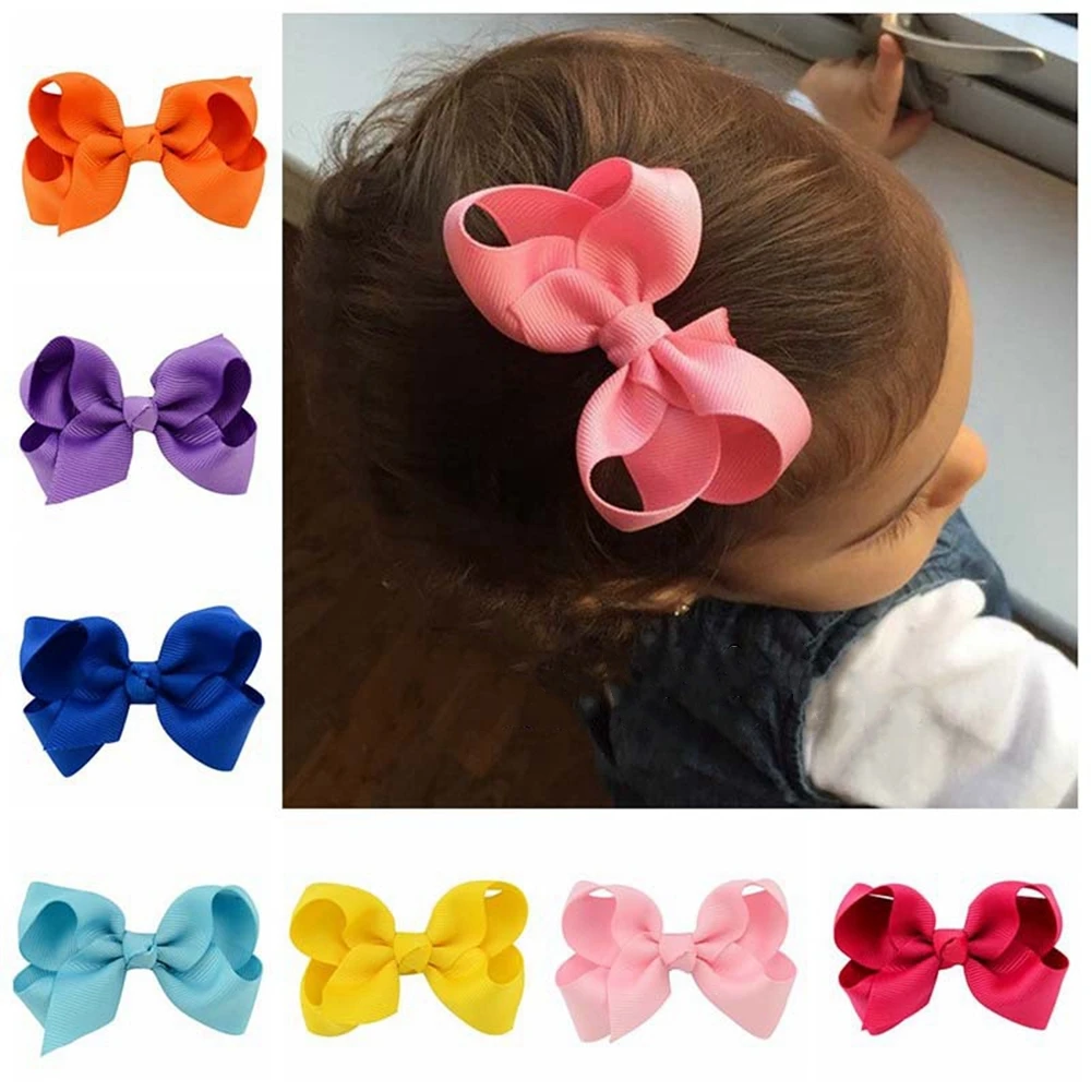 Bow Hair Clip For Kids Girls Ribbon Bowknot Hairpins Barrettes Boutique Headwear Hair Accessories