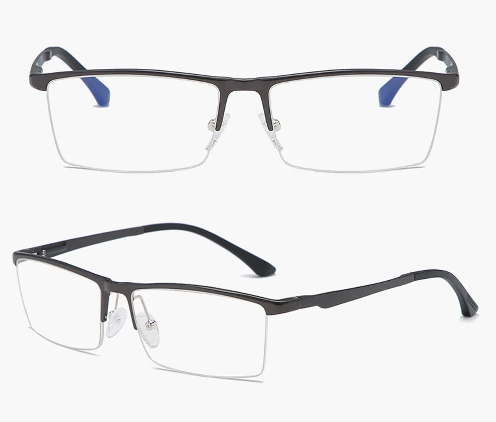 

Men Top Quaility Business Ultralight Al-Mg Alloy Half-Rim Custom Made Myopia Glasses -1 to -6 and Reading Glasses +1 to +4