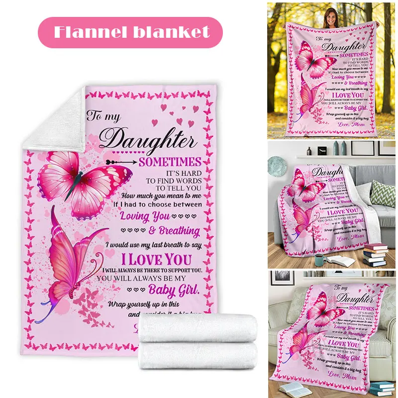 

Premium Blanket To My Daughter I Love You Fleece Love Flannel Throw Blanket Cozy Soft Plush Quilt Blanket Customized --M