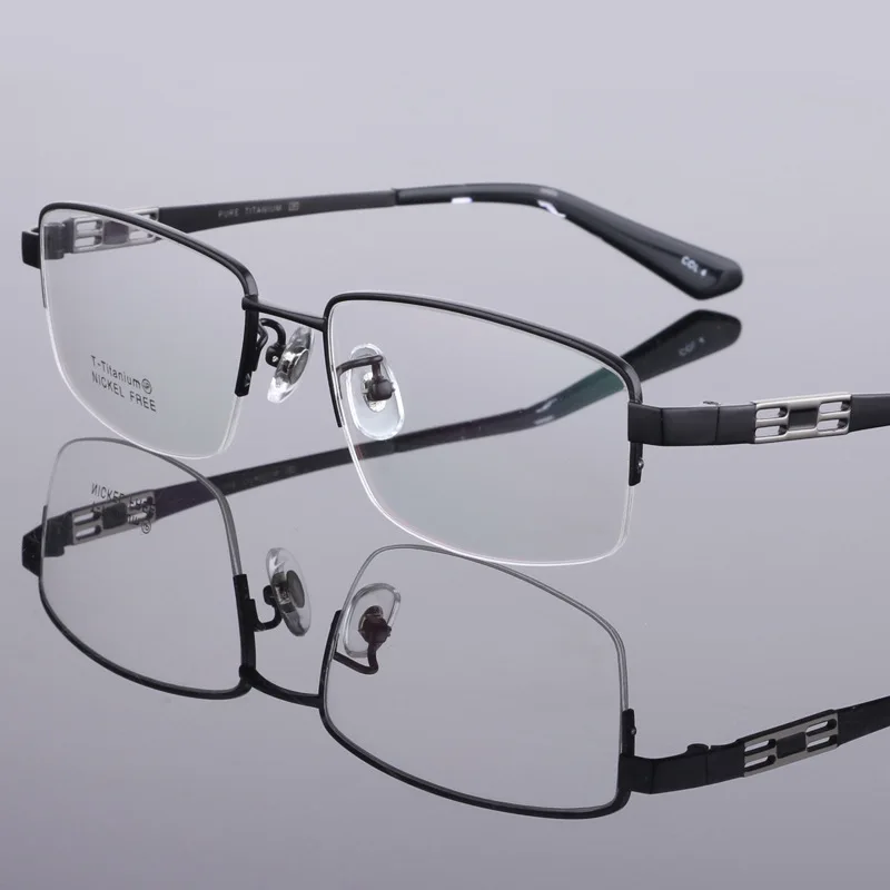 Высококачественные мужские деловые очки с оправой из чистого титана для