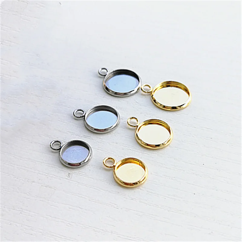 

20 шт 25 мм подвеска с пустым основанием золото цвет нержавеющая сталь кулон Крепление для кабошона лотки пустые подходят Кабошоны Камея DIY