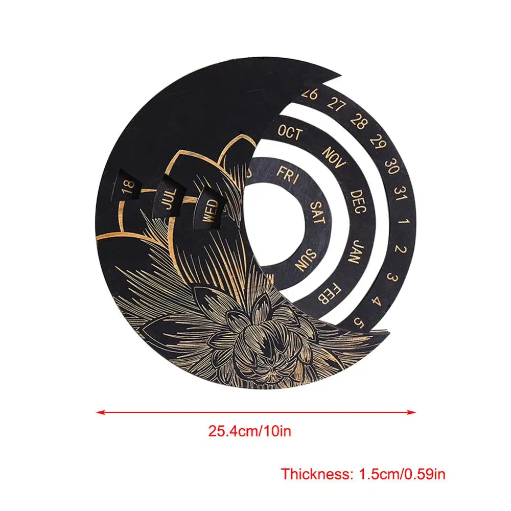 Деревянный Круглый вечный календарь креативный деревянный настенный настенные